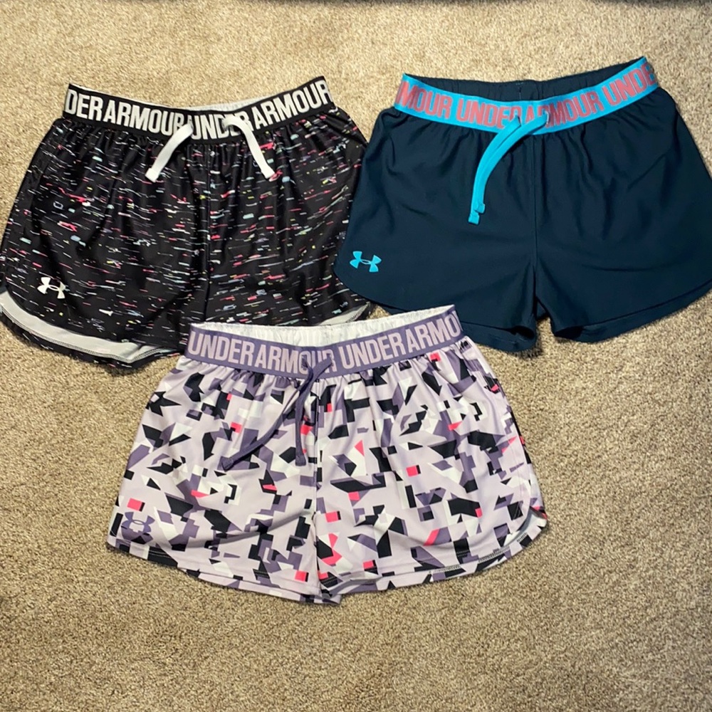 Under Armour Girls Play Up Shorts Bundle Size YLG